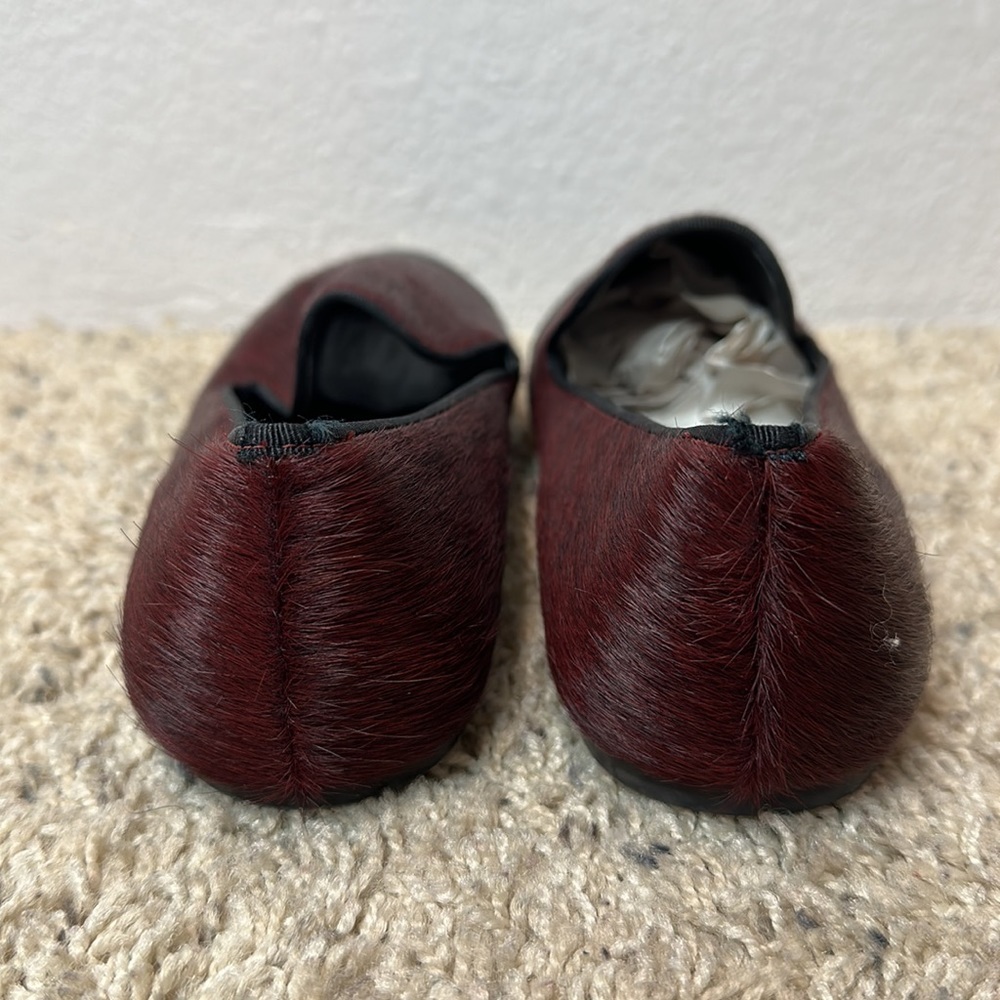 Mara & Mine Nolita leather slip on shoes oxblood red calf hair - Picture 5 of 10